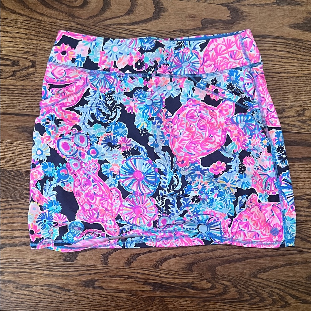 Lilly Pulitzer Pink and Blue Floral Mini Skirt